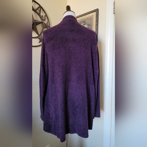 Barefoot Dreams Cozy Chic Island Calypso Cardigan Purple Open Front Size L/XL - Picture 7 of 11